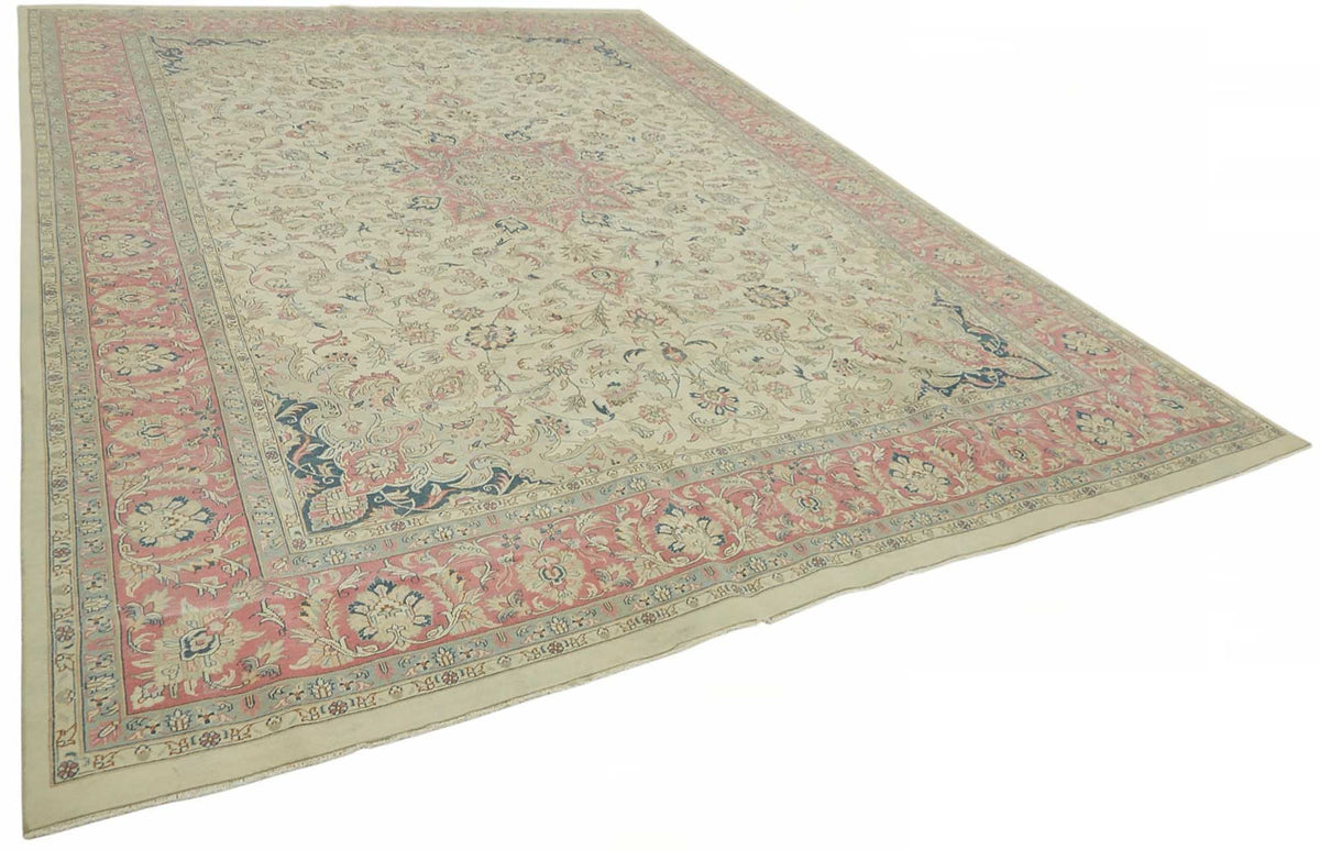 Rusvo Pembe Vintage Halı Klasik Madalyon Desenli 301x420 cm 49222 – genel görünüm