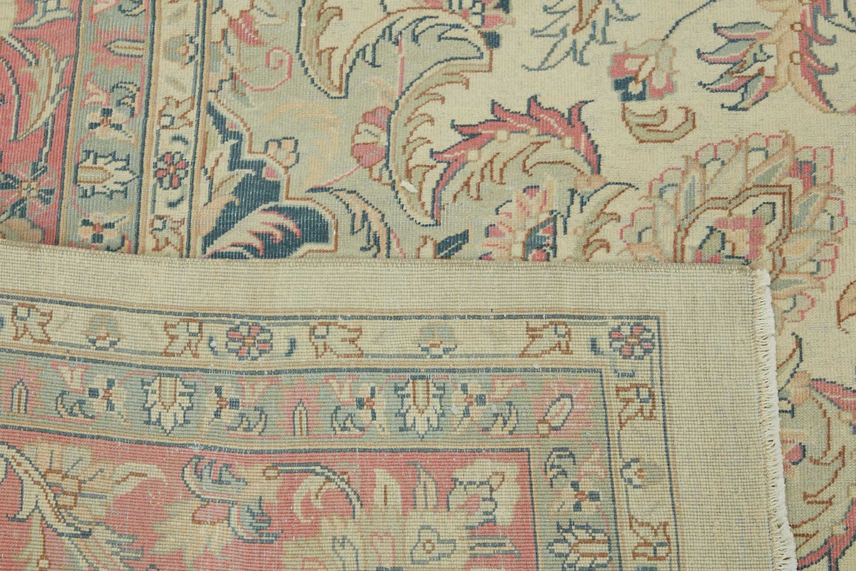 Rusvo Pembe Vintage Halı Klasik Madalyon Desenli 301x420 cm 49222 – arka yüz görünümü