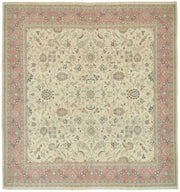 Rusvo Krem Halı Vintage Çiçek Desenli El Dokuma 360x380 cm