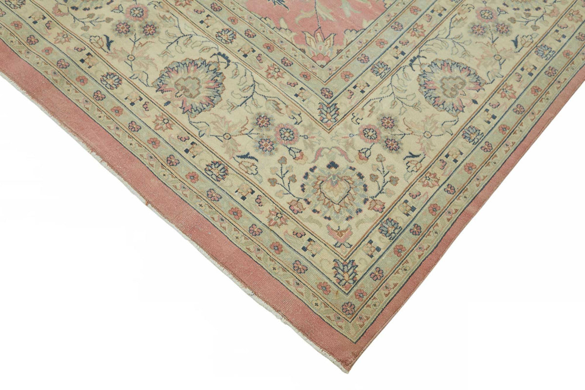 Rusvo Vintage Toz Pembe Halı Çiçek Desenli Kare Formda 360x362 cm – detay görünümü