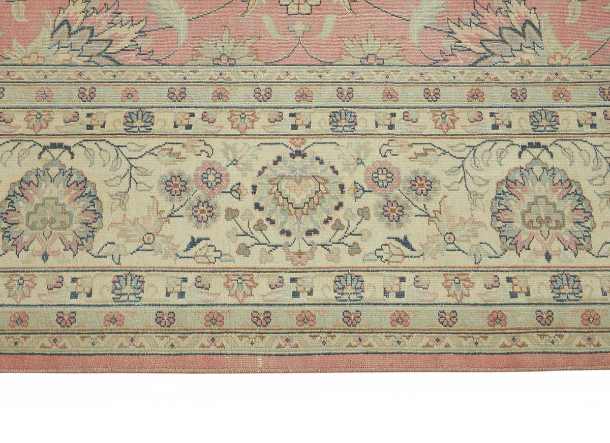 Rusvo Vintage Toz Pembe Halı Çiçek Desenli Kare Formda 360x362 cm – farklı açı