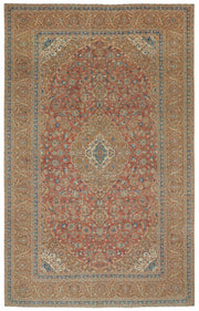 Rusvo Kırmızı Dokuma Madalyon Desenli Vintage Halı 300x492 cm