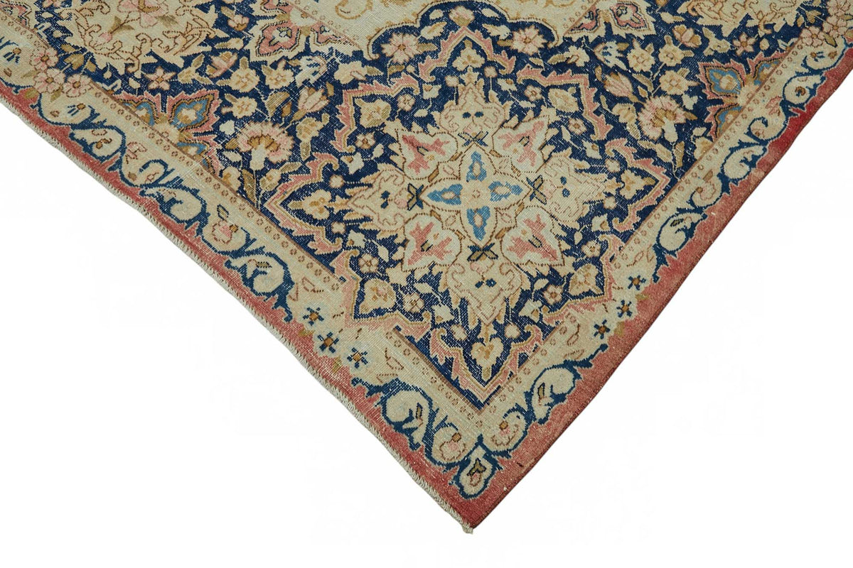 Rusvo Vintage Pembe ve Lacivert Madalyon Desenli Halı 292x398 cm 49232 – detay görünümü
