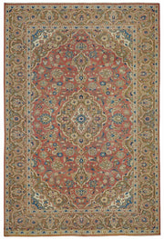 Rusvo Kırmızı Vintage Madalyon Desenli Yün Dokuma Halı 200x294 cm