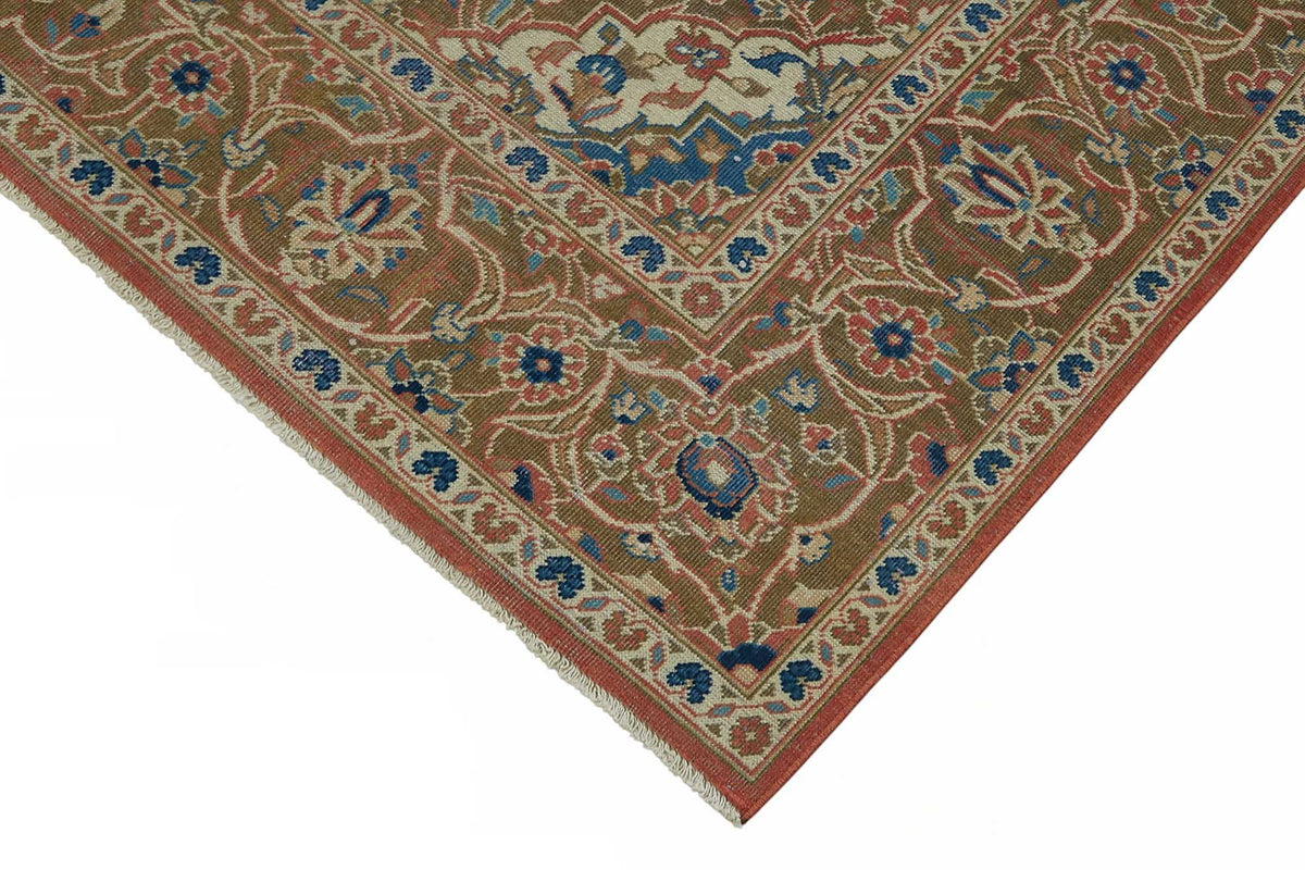Rusvo Kırmızı Vintage Madalyon Desenli Yün Dokuma Halı 200x294 cm – detay görünümü