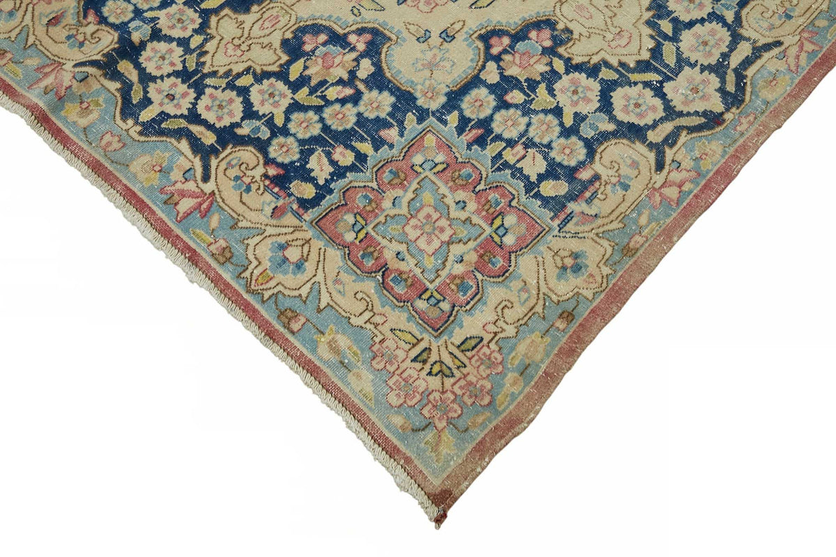 Rusvo Pembe Lacivert Madalyon Göbek Klasik El Dokuma Halı 298x383 cm – detay görünümü