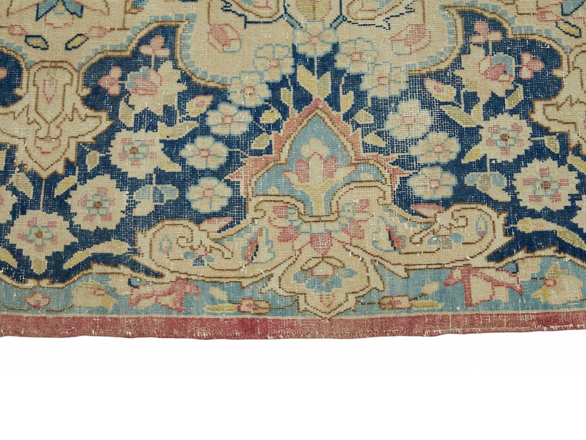 Rusvo Pembe Lacivert Madalyon Göbek Klasik El Dokuma Halı 298x383 cm – farklı açı