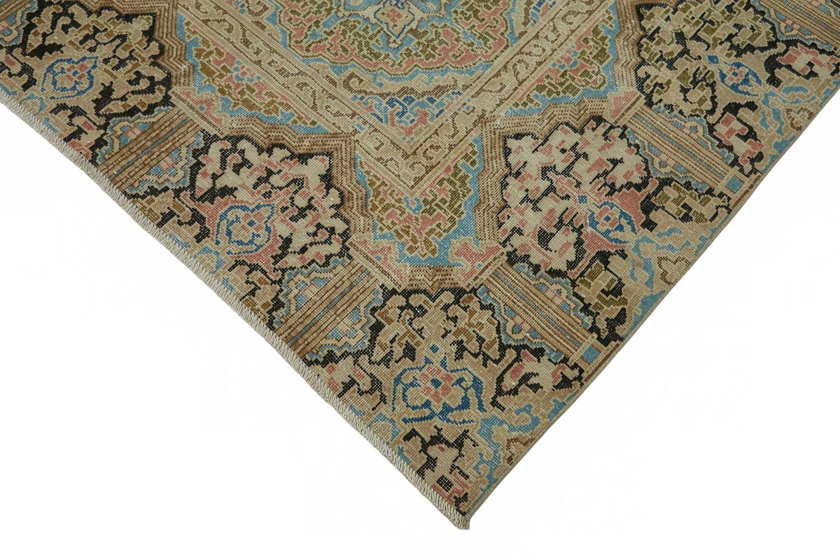 Rusvo Pembe Bej Madalyon Göbekli Klasik El Dokuma Halı 270x362 cm – detay görünümü