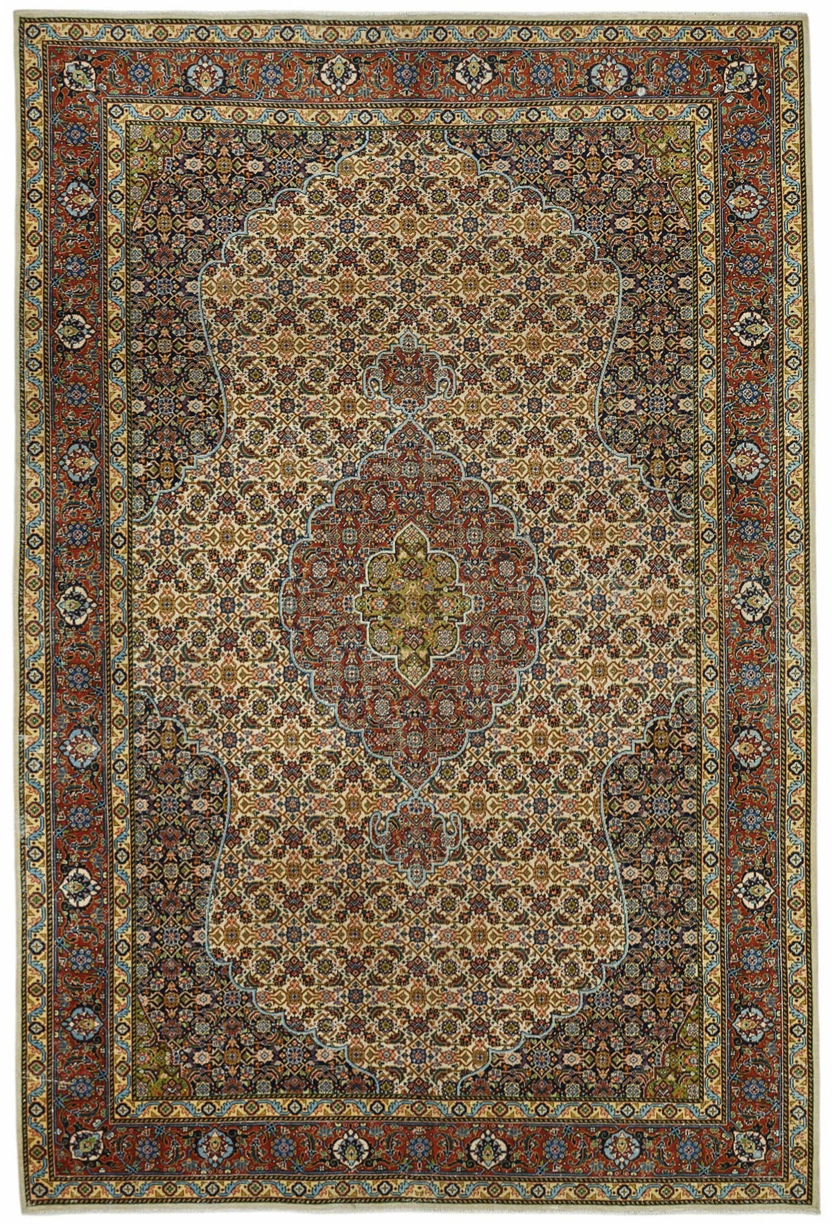 Rusvo Vintage Kırmızı Dokuma Madalyon Desenli Halı 197x297 cm 49240