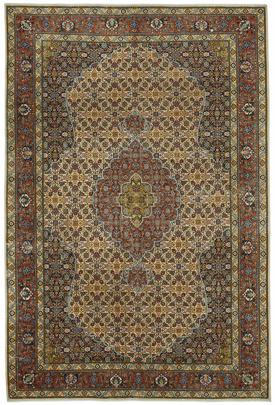 Rusvo Vintage Kırmızı Dokuma Madalyon Desenli Halı 197x297 cm 49240