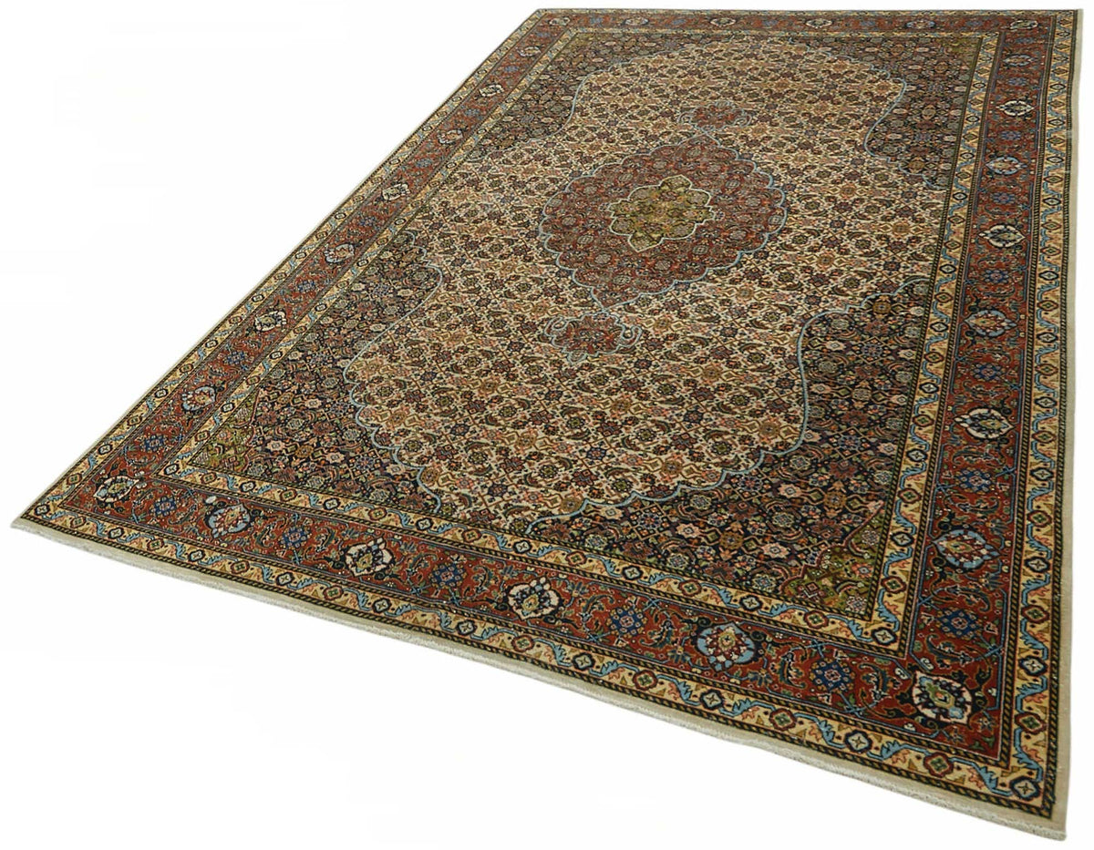 Rusvo Vintage Kırmızı Dokuma Madalyon Desenli Halı 197x297 cm 49240 – doku yakın çekim
