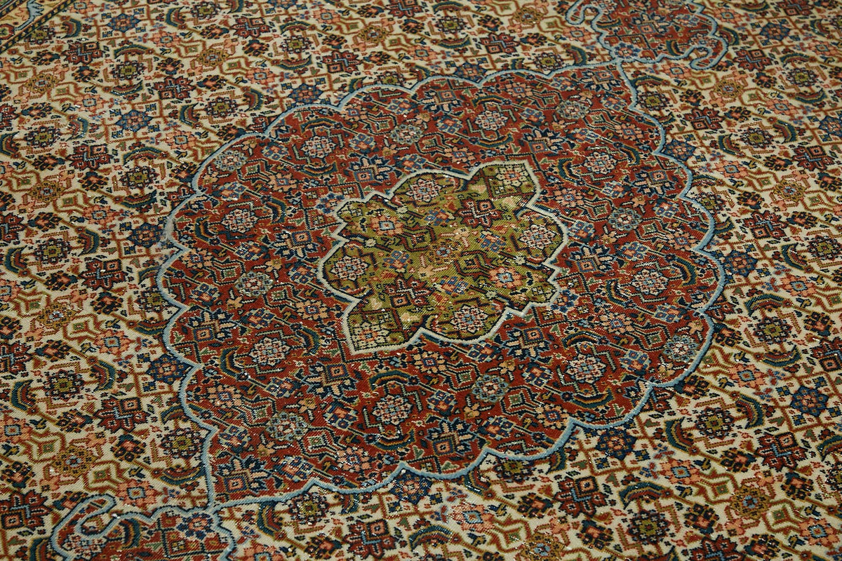 Rusvo Vintage Kırmızı Dokuma Madalyon Desenli Halı 197x297 cm 49240 – mekânda kullanım