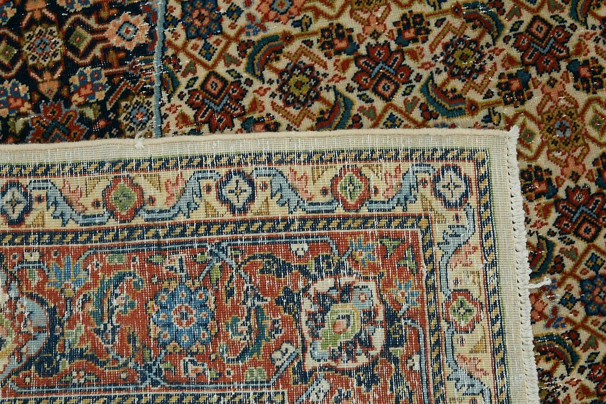 Rusvo Vintage Kırmızı Dokuma Madalyon Desenli Halı 197x297 cm 49240 – arka yüz görünümü