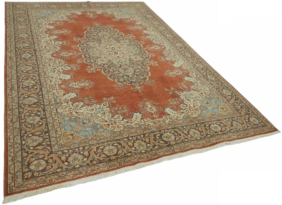 Rusvo Kırmızı Lacivert Halı Vintage Madalyon Desenli 212x322 cm – genel görünüm