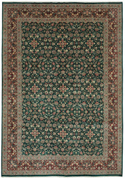 Vamave Koyu Yeşil Çiçekli Yün ve Pamuk Uşak Halısı 305x443 cm