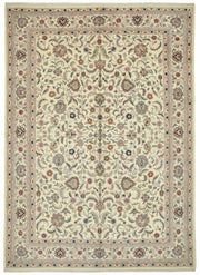 Vamave Düz Krem Halı Uşak El Dokuma Çiçek Desenli 267x375 cm 49256