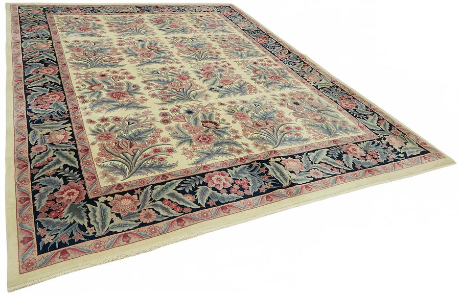 Vamave Açık Pembe ve Yeşil Uşak El Dokuma Halı 277x367 cm 49258 – genel görünüm