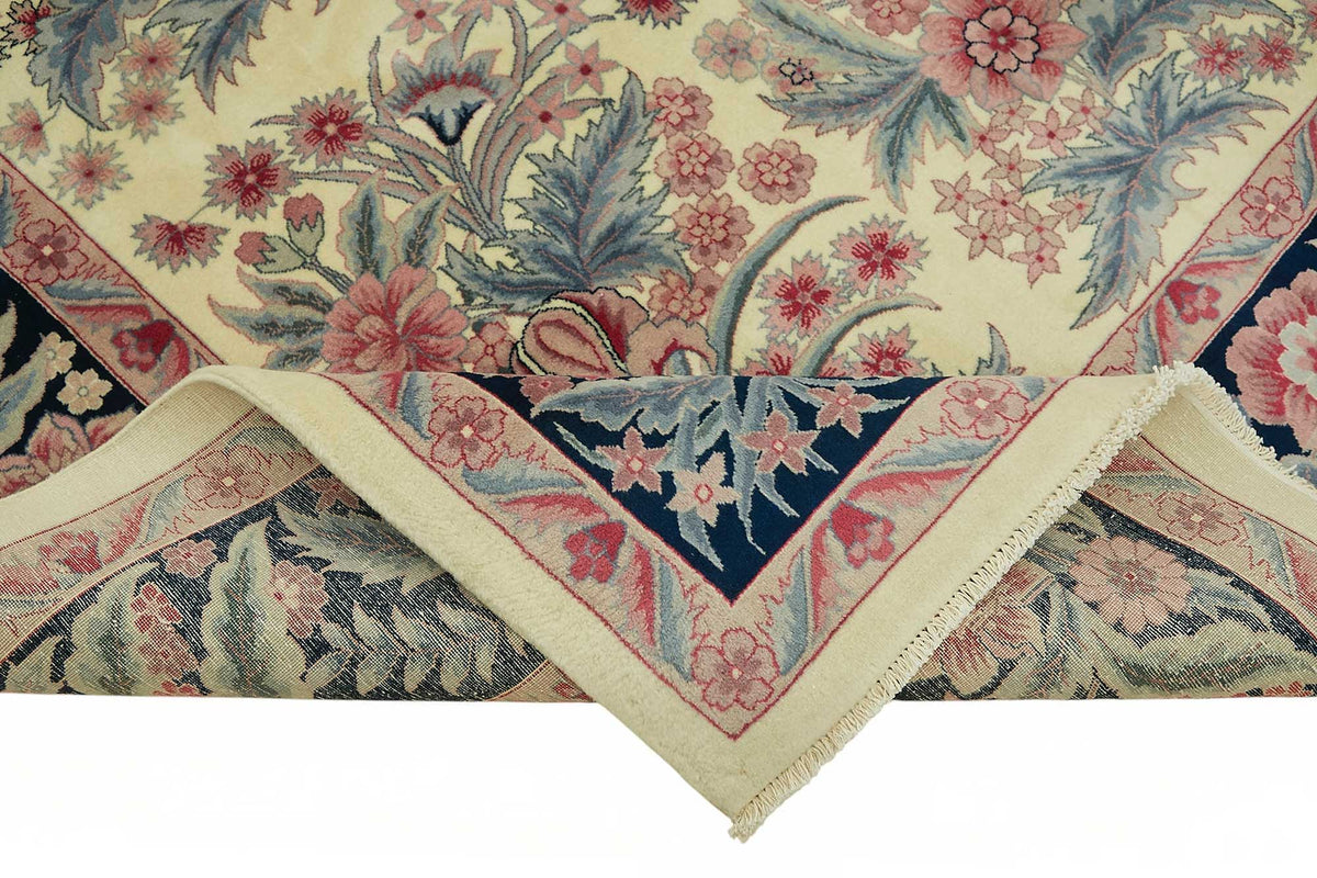 Vamave Açık Pembe ve Yeşil Uşak El Dokuma Halı 277x367 cm 49258 – kenar detayı