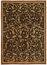 Vamave Siyah Çiçekli Uşak El Dokuma Halı 301x421 cm