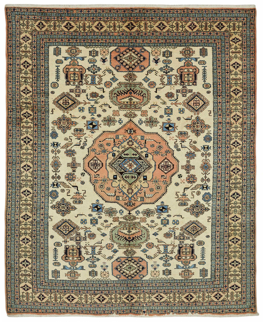 Vamave Uşak Krem Geometrik Desenli El Dokuma Halı 270x350 cm 49265