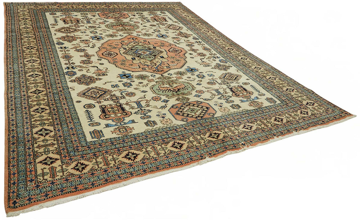 Vamave Uşak Krem Geometrik Desenli El Dokuma Halı 270x350 cm 49265 – genel görünüm