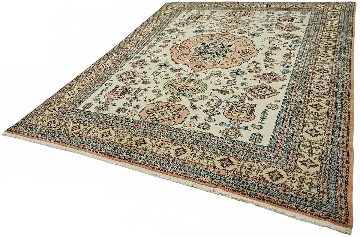 Vamave Uşak Krem Geometrik Desenli El Dokuma Halı 270x350 cm 49265 – doku yakın çekim