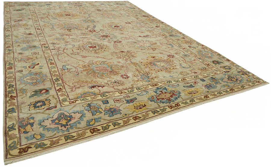 Vamave Vintage Uşak Halı Bej Zeminli Çiçek Desenli 296x428 cm – genel görünüm
