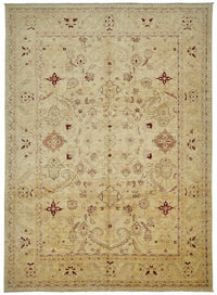 Vamave Bej Bordo Çiçekli Uşak El Dokuma Halı 294x403 cm