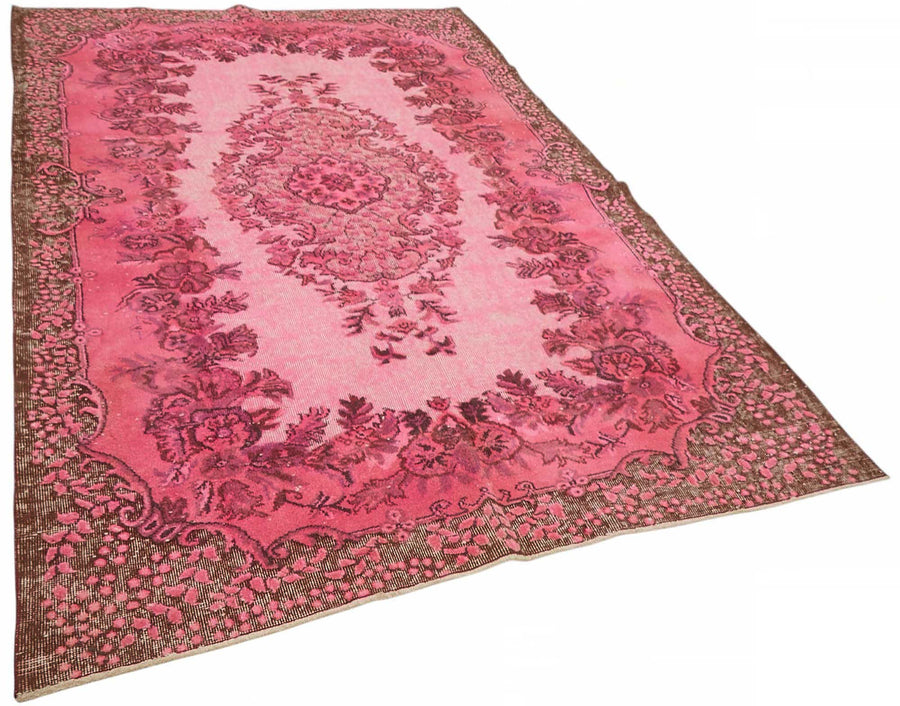 Besko Pembe ve Kahverengi Madalyon Desenli Oyma Halı 182x292 cm – genel görünüm