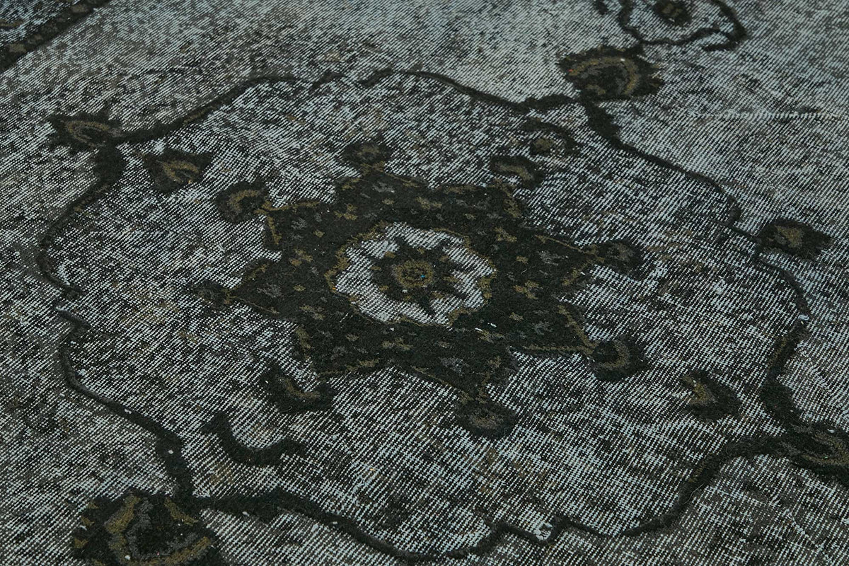 Besko Gri Siyah Madalyon Desenli Yün El Dokuma Halı 195x295 cm – mekânda kullanım