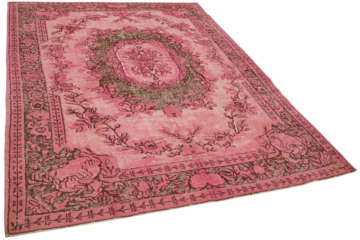 Besko Pembe Gri Madalyon Desenli El Dokuma Halı 187x270 cm – genel görünüm