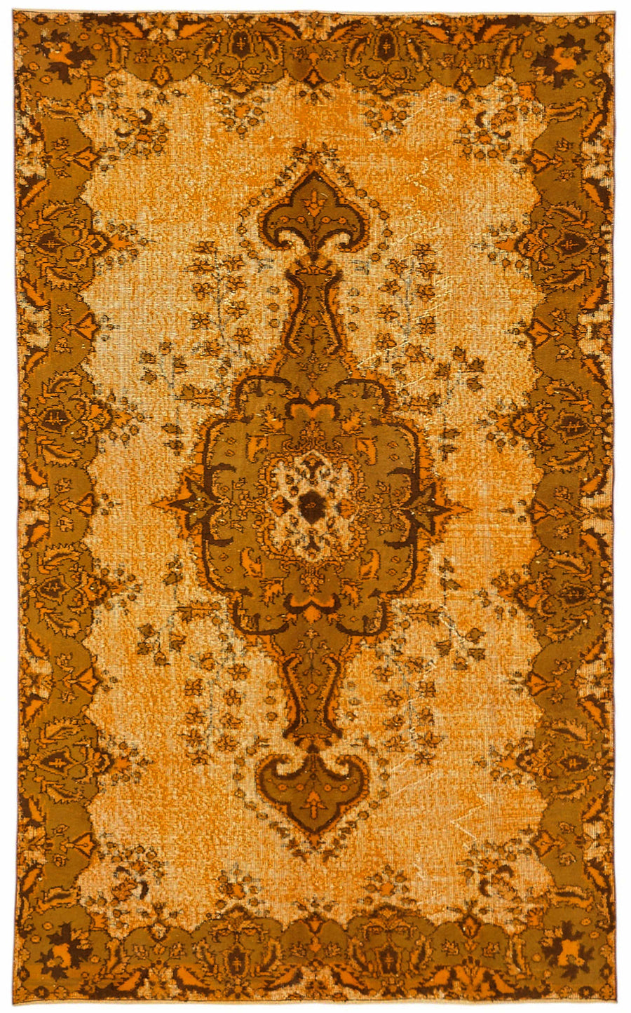 Besko Kahverengi Halı 6 m2 Turuncu Zeminli Oyma Desenli 168x282 cm