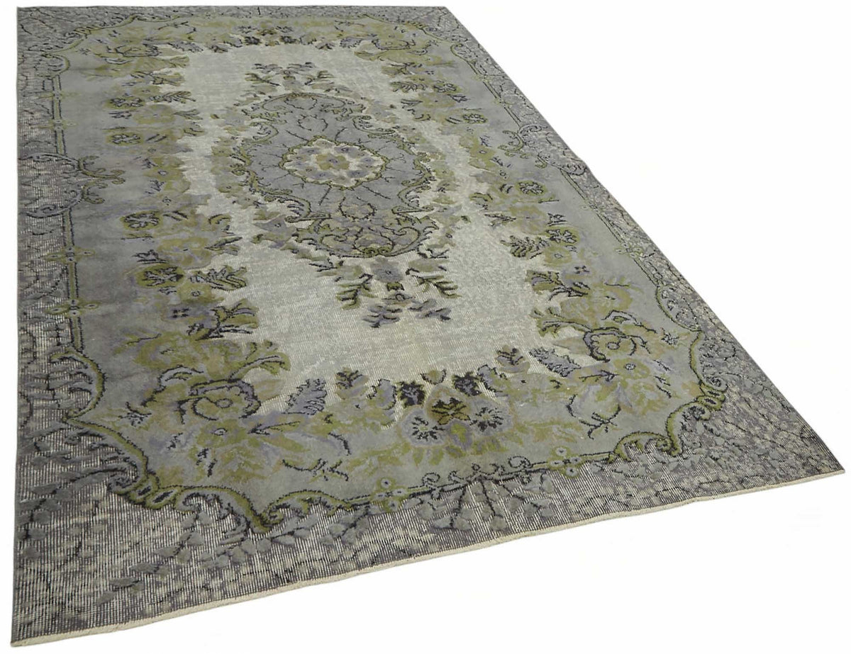Besko Gri Madalyon Desenli Oyma Yün Pamuk El Dokuma Halı 170x290 cm – genel görünüm
