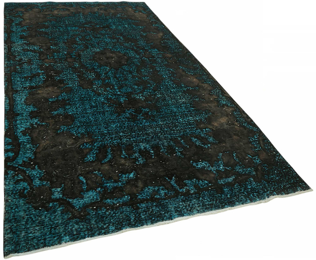 Besko Turkuaz Kahverengi Madalyon Oyma El Dokuma Halı 168x328 cm – genel görünüm