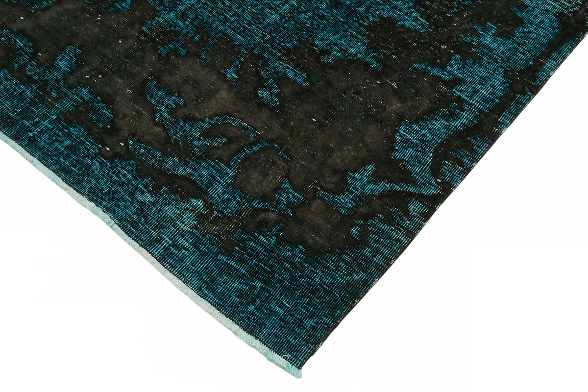 Besko Turkuaz Kahverengi Madalyon Oyma El Dokuma Halı 168x328 cm – detay görünümü