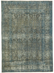 Zelko Mavi Gri Klasik Madalyon Desenli El Dokuma Halı 217x297 cm
