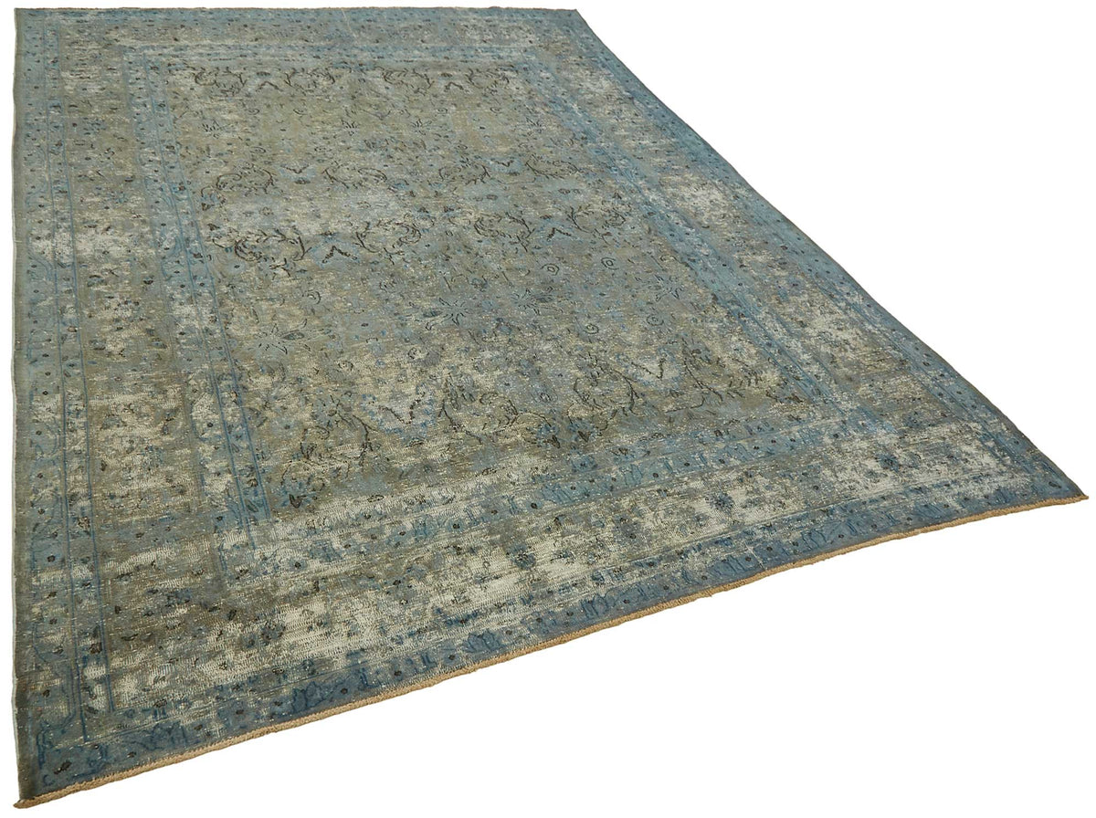 Zelko Mavi Gri Klasik Madalyon Desenli El Dokuma Halı 217x297 cm – genel görünüm