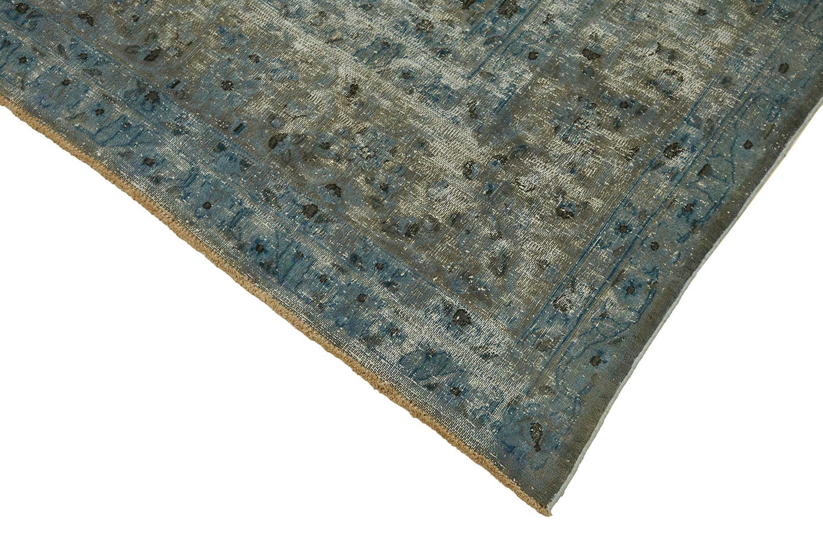 Zelko Mavi Gri Klasik Madalyon Desenli El Dokuma Halı 217x297 cm – detay görünümü