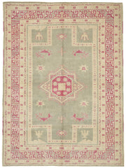 Kavale Gri Pembe Geometrik Desenli Etnik El Dokuma Halı 225x300 cm