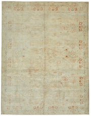 Rusvo Bej Kırmızı Çiçek Desenli Klasik El Dokuma Halı 233x305 cm