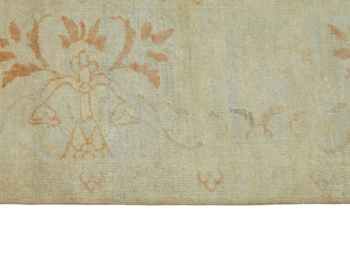 Rusvo Bej Kırmızı Çiçek Desenli Klasik El Dokuma Halı 233x305 cm – farklı açı