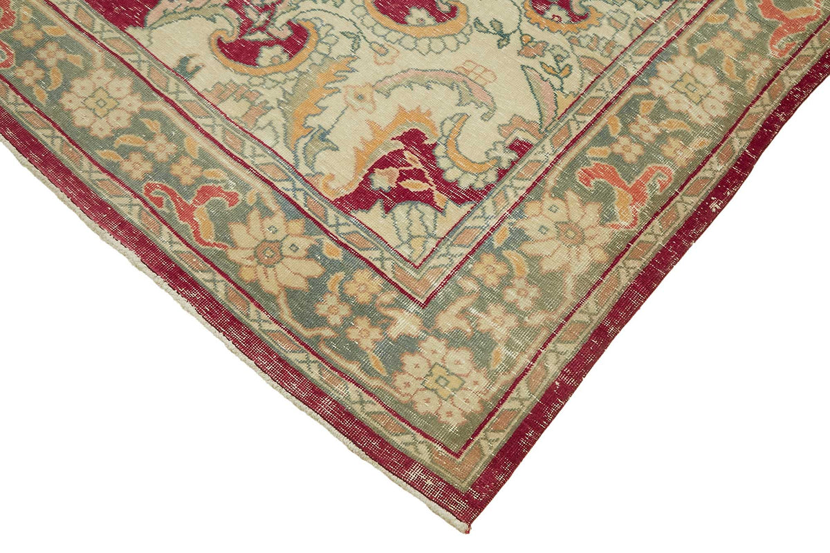 Rusvo Madalyon Desenli Bordo Vintage El Dokuma Halı 244x331 cm 49448 – detay görünümü