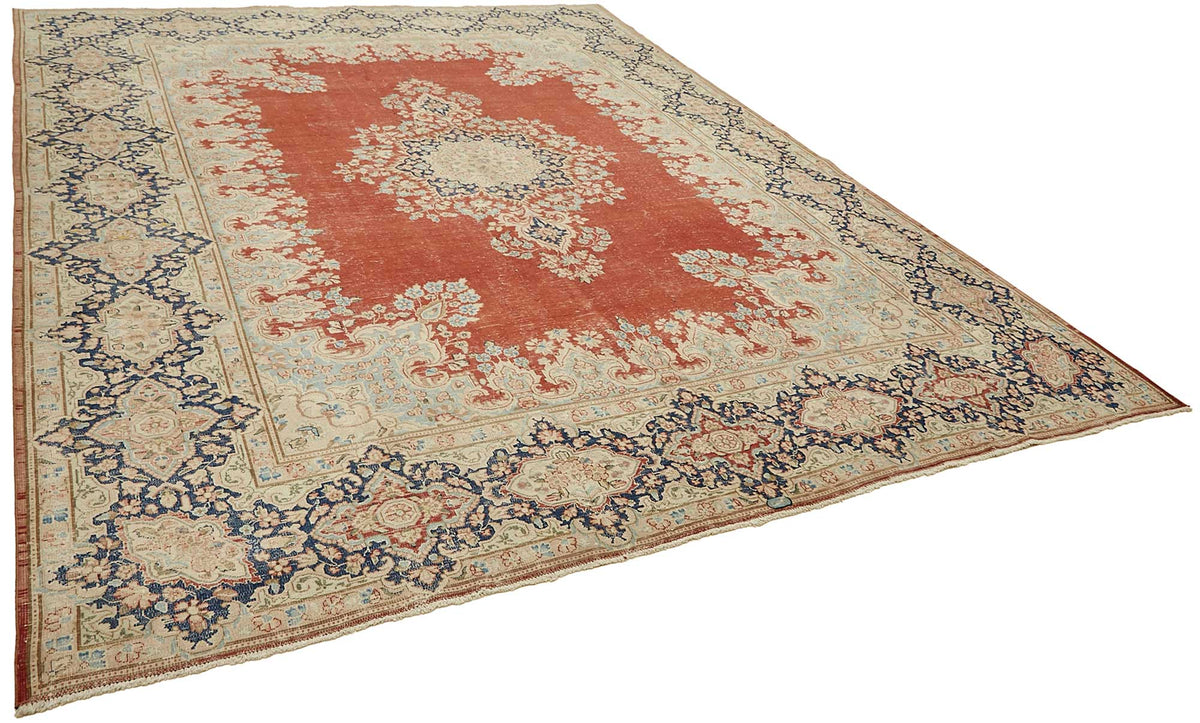 Rusvo Vintage Kırmızı Dokuma Madalyon Desenli Halı 297x408 cm 49449 – genel görünüm