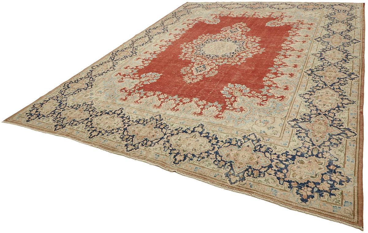 Rusvo Vintage Kırmızı Dokuma Madalyon Desenli Halı 297x408 cm 49449 – doku yakın çekim