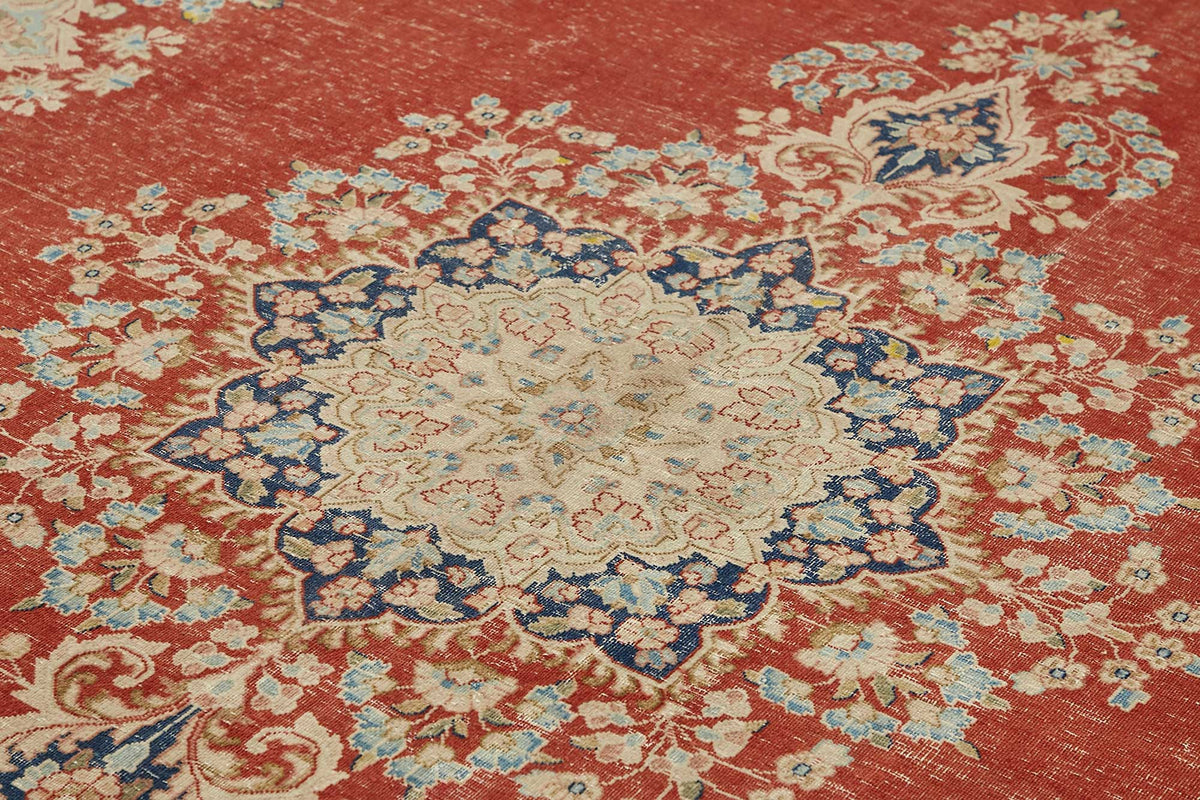 Rusvo Vintage Kırmızı Dokuma Madalyon Desenli Halı 297x408 cm 49449 – mekânda kullanım