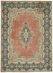 Rusvo Kırmızı Lacivert Vintage Madalyon El Dokuma Halı 299x403 cm