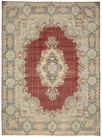 Rusvo Vintage Kırmızı Dokuma Madalyon Desenli Halı 288x400 cm 49454