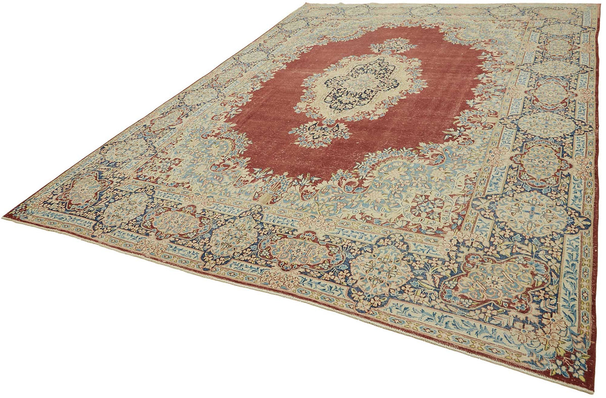 Rusvo Vintage Kırmızı Dokuma Madalyon Desenli Halı 288x400 cm 49454 – doku yakın çekim