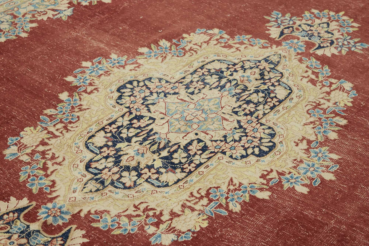 Rusvo Vintage Kırmızı Dokuma Madalyon Desenli Halı 288x400 cm 49454 – mekânda kullanım