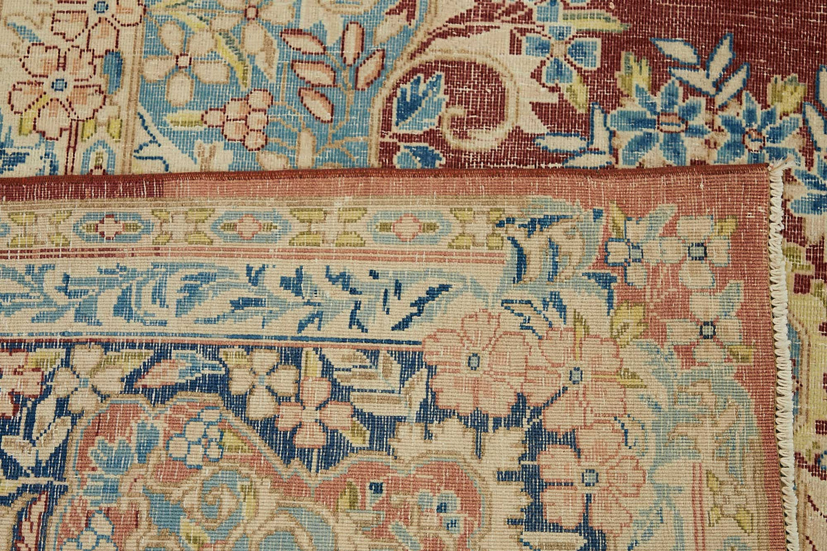 Rusvo Vintage Kırmızı Dokuma Madalyon Desenli Halı 288x400 cm 49454 – arka yüz görünümü